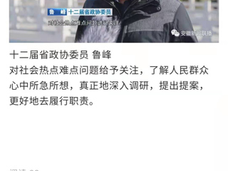 《安徽新闻联播》报道必赢官网省政协委员鲁峰精心准备提案，充分履职尽责